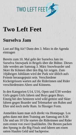 Vorschau der mobilen Webseite www.twoleftfeet.ch, Two Left Feet