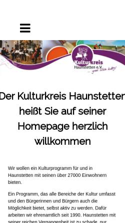 Vorschau der mobilen Webseite www.kulturkreis-haunstetten.de, Kulturkreis Haunstetten e.V.