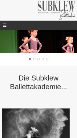 Vorschau der mobilen Webseite www.subklew-ballett.de, Subklew - Ballettakademie