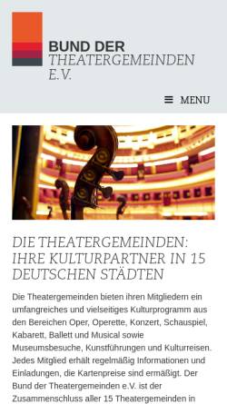 Vorschau der mobilen Webseite www.theatergemeinde.org, Theatergemeinde Augsburg