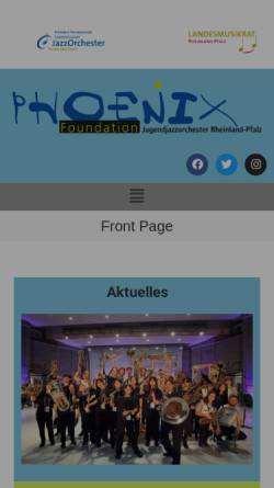 Vorschau der mobilen Webseite www.phoenixfoundation.de, Das Landesjugend Jazz-Orchester Rheinland-Pfalz