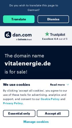 Vorschau der mobilen Webseite www.vitalenergie.de, Vital Energie KG