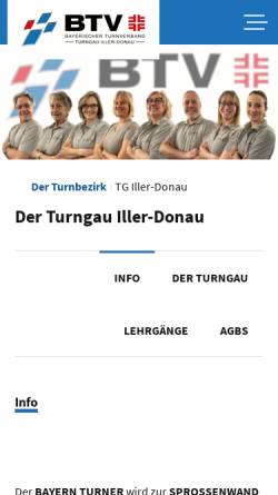 Vorschau der mobilen Webseite turngau-iller-donau.de, Turngau-Iller-Donau