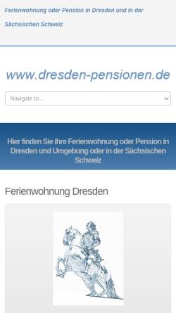 Vorschau der mobilen Webseite dresden-pensionen.de, Pensionen