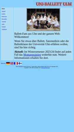 Vorschau der mobilen Webseite www.ballett.org, Uni-Ballett Ulm