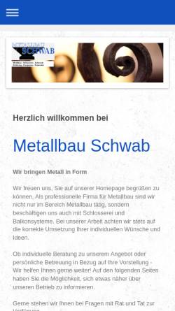 Vorschau der mobilen Webseite www.metallbau-schwab.de, Metallbau Schwab