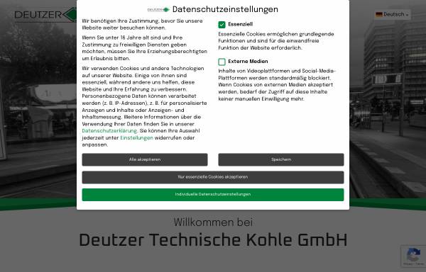 Vorschau von www.deutzer.de, Deutzer Technische Kohle GmbH