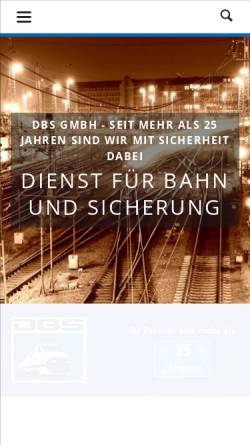 Vorschau der mobilen Webseite www.dbs-bahnsicherung.de, Dienst für Bahn und Sicherung DBS GmbH