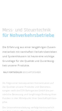 Vorschau der mobilen Webseite esn-online.de, ESN Bahngeräte GmbH