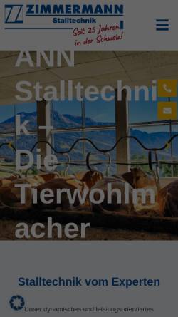Vorschau der mobilen Webseite zimmermann-stalltechnik.de, Zimmermann Stalltechnik GmbH