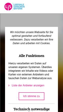 Vorschau der mobilen Webseite www.liberale-senioren-bayern.de, Liberale Senioren Bayern