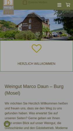 Vorschau der mobilen Webseite www.marcodaun.wine, Ferienweingut Marco Daun
