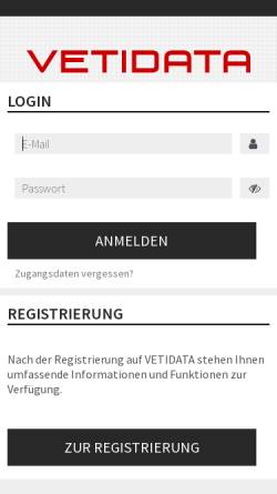 Vorschau der mobilen Webseite www.vetidata.de, Vetidata