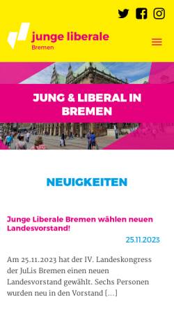 Vorschau der mobilen Webseite www.julis-bremen.de, JuLis - Junge Liberale Bremen
