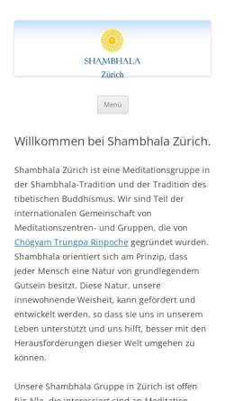 Vorschau der mobilen Webseite zuerich.shambhala.ch, Shambhala Meditation Gruppe