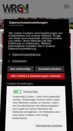 Vorschau der mobilen Webseite www.wrg-goettingen.de, Wirtschaftsförderung Region Göttingen