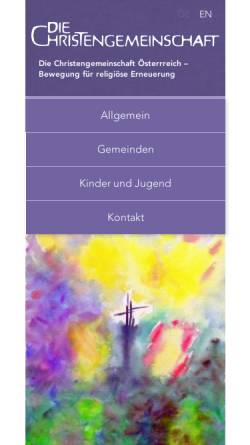 Vorschau der mobilen Webseite www.christengemeinschaft.at, Die Christengemeinschaft in Österreich