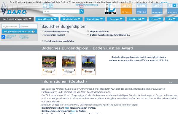 Vorschau von www.darc.de, Badisches Burgendiplom