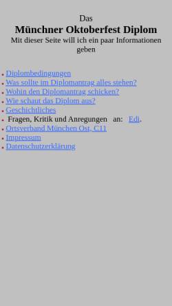 Vorschau der mobilen Webseite www.df0mof.de, Münchner Oktoberfest Diplom