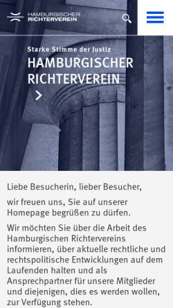 Vorschau der mobilen Webseite www.richterverein.de, Hamburgischer Richterverein
