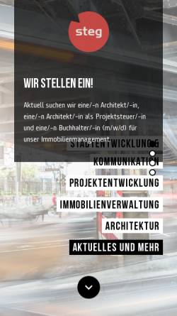 Vorschau der mobilen Webseite www.steg-hamburg.de, Stadtentwicklungsgesellschaft Hamburg