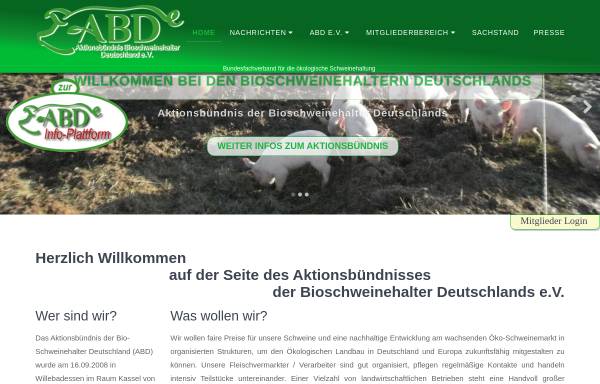 Vorschau von www.bioschweine-deutschland.de, Aktionsbündnis der Bioschweinehalter Deutschlands e.V.