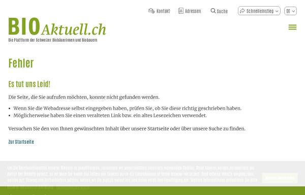 Vorschau von www.bioaktuell.ch, Biorindviehzucht für die biologische Landwirtschaft in der Schweiz