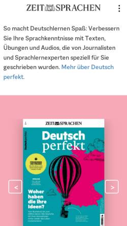 Vorschau der mobilen Webseite www.deutsch-perfekt.com, Deutsch perfekt