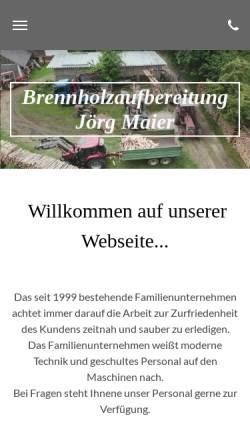 Vorschau der mobilen Webseite www.brennholzaufbereitung.de, Brennholzaufbereitung Jörg Maier