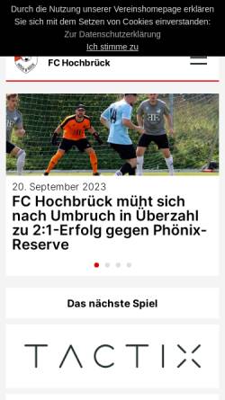 Vorschau der mobilen Webseite www.fc-hochbrueck.de, FC Hochbrück e.V.