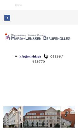 Vorschau der mobilen Webseite www.maria-lenssen-berufskolleg.de, Maria Lenssen Berufskolleg