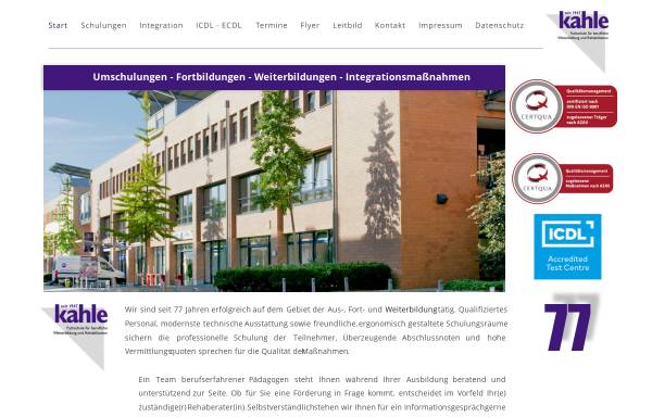 Vorschau von www.kahle-schule.de, Wirtschaftsschule Kahle