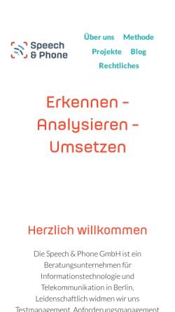 Vorschau der mobilen Webseite www.speech-and-phone.de, Speech And Phone