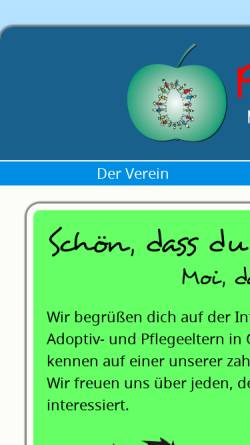 Vorschau der mobilen Webseite www.apfel-ev.de, Verein der Adoptiv-, Pflege- und Tageseltern im Landkreis Aurich e.V.