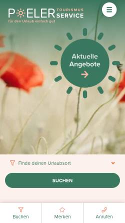 Vorschau der mobilen Webseite poel.de, Poeler Tourismus-Service Carmen Radicke