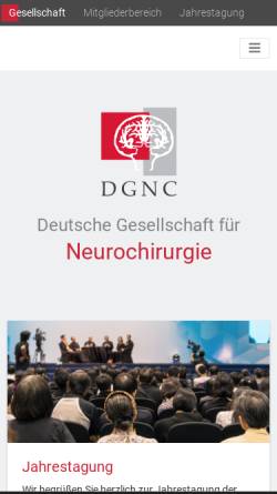 Vorschau der mobilen Webseite www.dgnc.de, Deutsche Gesellschaft für Neurochirurgie DGNC