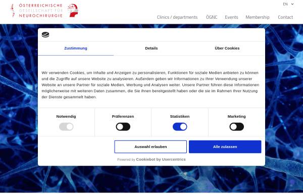 Vorschau von www.neurochirurgie.ac.at, Österreichische Gesellschaft für Neurochirurgie