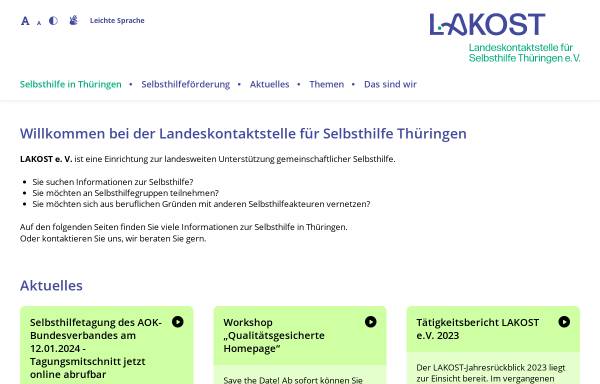 Vorschau von www.selbsthilfe-thueringen.de, Selbsthilfe in Thüringen
