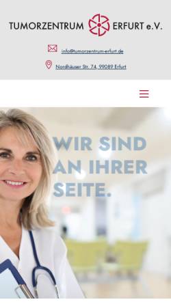 Vorschau der mobilen Webseite www.tumorzentrum-erfurt.de, Tumorzentrum Erfurt e.V.