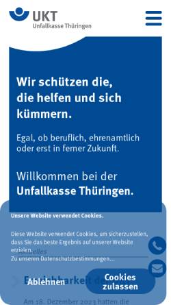 Vorschau der mobilen Webseite www.ukt.de, Unfallkasse Thüringen