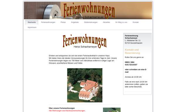 Vorschau von www.fewo-schachameyer.de, Ferienwohnungen Schachameyer