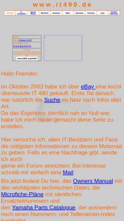 Vorschau der mobilen Webseite www.it490.de, IT 490 - die 500ccm Zweitakt-Enduro von Yamaha