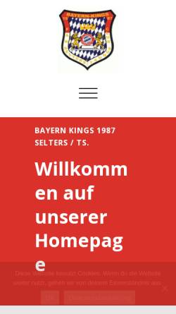 Vorschau der mobilen Webseite www.bayernkings.de, Bayern Kings Selters/Ts.