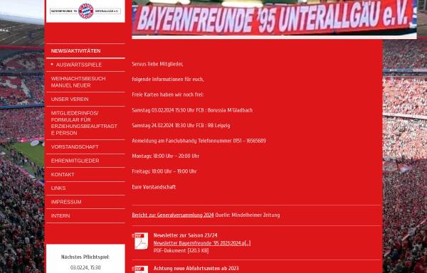 Vorschau von www.bayernfreundeunterallgaeu.de, Bayernfreunde ´95 Unterallgäu e.V.