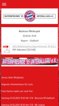 Vorschau der mobilen Webseite www.bayernfreundeunterallgaeu.de, Bayernfreunde ´95 Unterallgäu e.V.