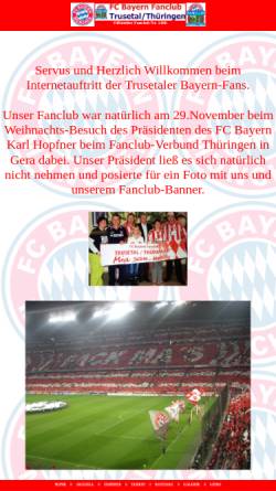 Vorschau der mobilen Webseite www.fcb-fanclub-trusetal.de, FC Bayern Fanclub Trusetal