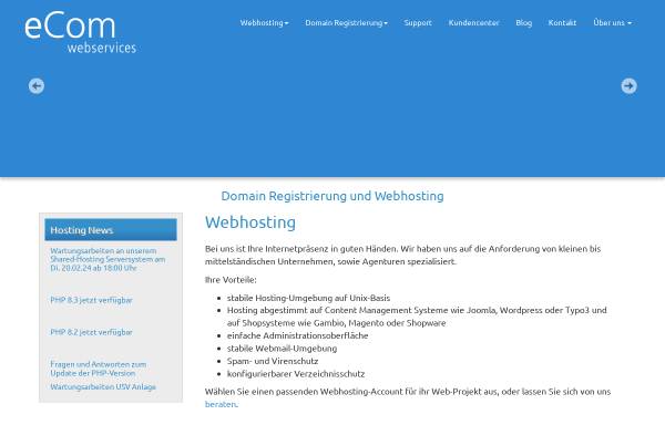 Vorschau von www.ecom-hosting.de, eCom Webservices