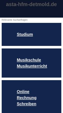 Vorschau der mobilen Webseite www.asta-hfm-detmold.de, Allgemeiner Studierendenausschuss (AStA) der Hochschule für Musik Detmold