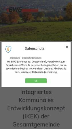Vorschau der mobilen Webseite bwgsinntal.de, Bürgerliche Wählergemeinschaft Sinntal