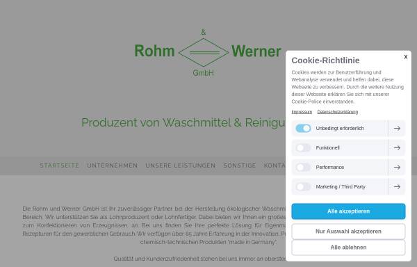 Vorschau von www.rohm-und-werner.de, Rohm und Werner GmbH